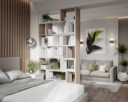 Bedroom interior with partitions photo
