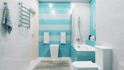 Бір түсті плиткадағы ванна дизайны