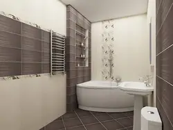Бір түсті плиткадағы ванна дизайны