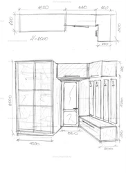 Hallway Sketch With Photo Dimensions