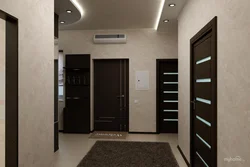 Kitchen interior with dark doors