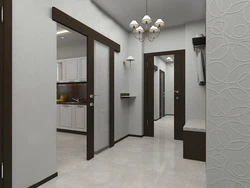 Kitchen Interior With Dark Doors