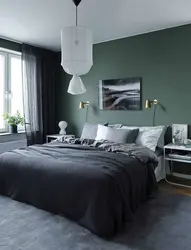 Bedroom interior in graphite color