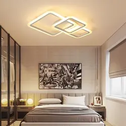Modern Lamps In The Bedroom Interior Photo