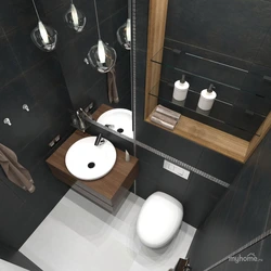 Black toilet bath design photo