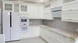 Kitchen With White Appliances In The Interior Photo