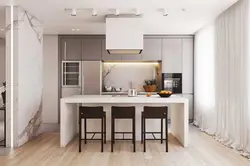 Kitchen Design In A Niche Combined With A Living Room