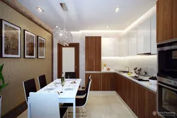 Modern kitchen design in a 3-room apartment