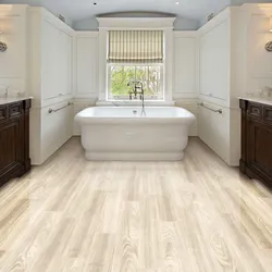 Photo bathroom design with quartz vinyl tiles