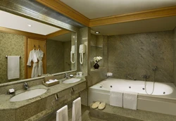 Photo of a hotel bathroom