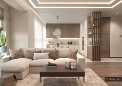 Photo of a brown living room