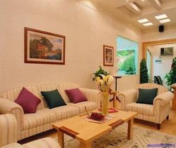 Living room in peach color design
