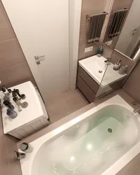 Rectangular bathtub in the interior