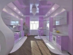 Lilac kitchen living room photo