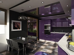 Lilac kitchen living room photo