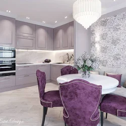 Lilac kitchen living room photo