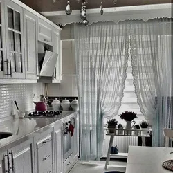 Gray Kitchen Interior What Kind Of Curtains