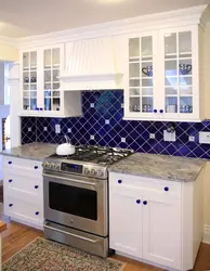 Blue tiles in kitchen design