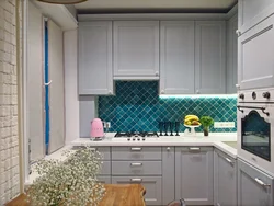 Blue tiles in kitchen design