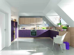 Sloping ceiling in the kitchen photo