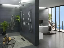 Душ және ванна фотосуреті бар ванна бөлмесінің дизайн жобасы