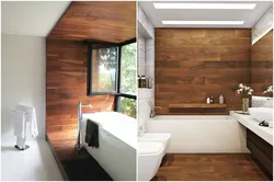 Laminate on the wall photo bathroom design