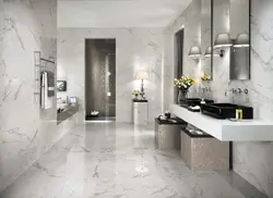 Bathroom design marble tiles beige