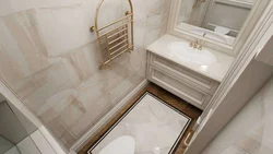 Bathroom design marble tiles beige