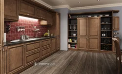 Oak kitchen in the interior