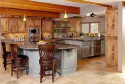 Oak kitchen in the interior