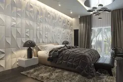 Gypsum panels in the bedroom interior