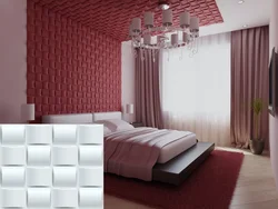 Гипсовые панели в интерьере спальни