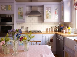 Lavender color in the kitchen interior