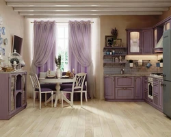 Lavender color in the kitchen interior