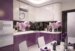 Lavender color in the kitchen interior