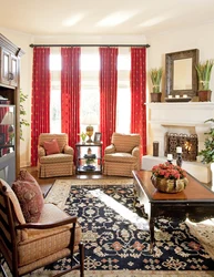 Carpets Curtains In The Living Room Interior Photo