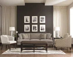 Color combination in the living room interior photo gray