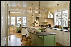 Кухня с кухонным столом дизайн фото