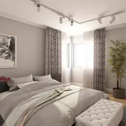 Corner Bedroom Living Room Design With Two Windows