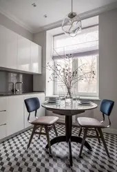 Gray kitchen in small interior