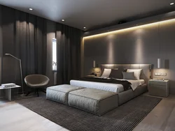 Bedroom interiors in masculine style