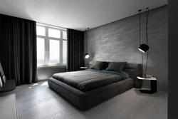 Bedroom interiors in masculine style