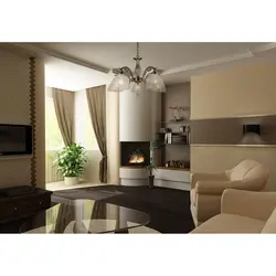 Coffee color in the living room interior