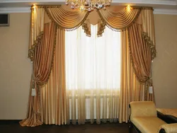 Curtains for the living room in a modern style, DIY photo