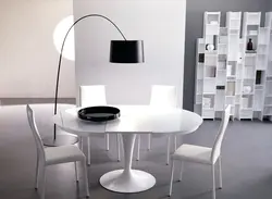 Interiors with white table in the living room