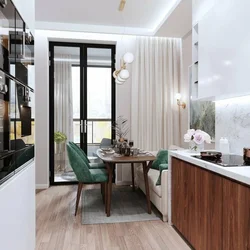 Long Kitchen Design With Sofa