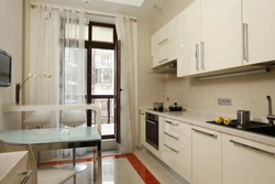 Kitchen 3 by 3 with balcony design photo