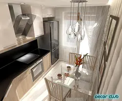 Square Kitchens With Balcony Design Photo