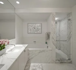 Bathroom Interior In White Marble