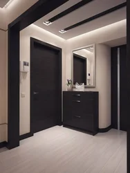 Hallway Design With Black Doors